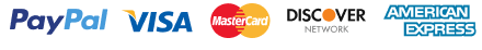 PayPal, Visa, Mastercard, Discover and American Express