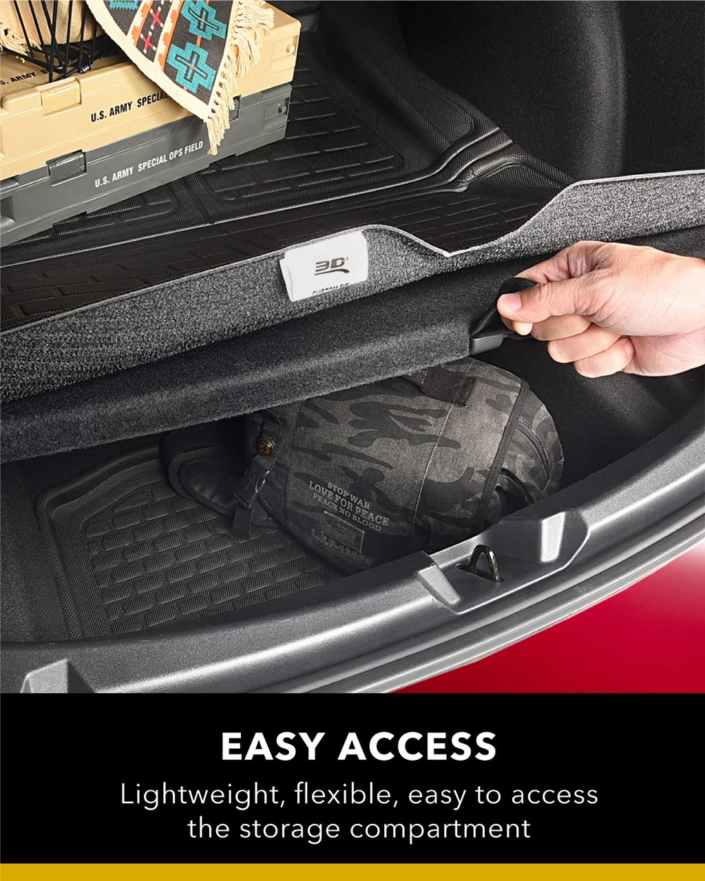 3D MAXpider Custom Fit Kagu Cargo Liner Floor Mat, Black (M1TL0191309) — product image 2