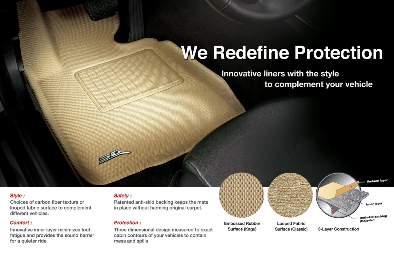 3D MAXpider Front Row Custom Fit Kagu Floor Mat, Black (L1CY00511509) — product image 3