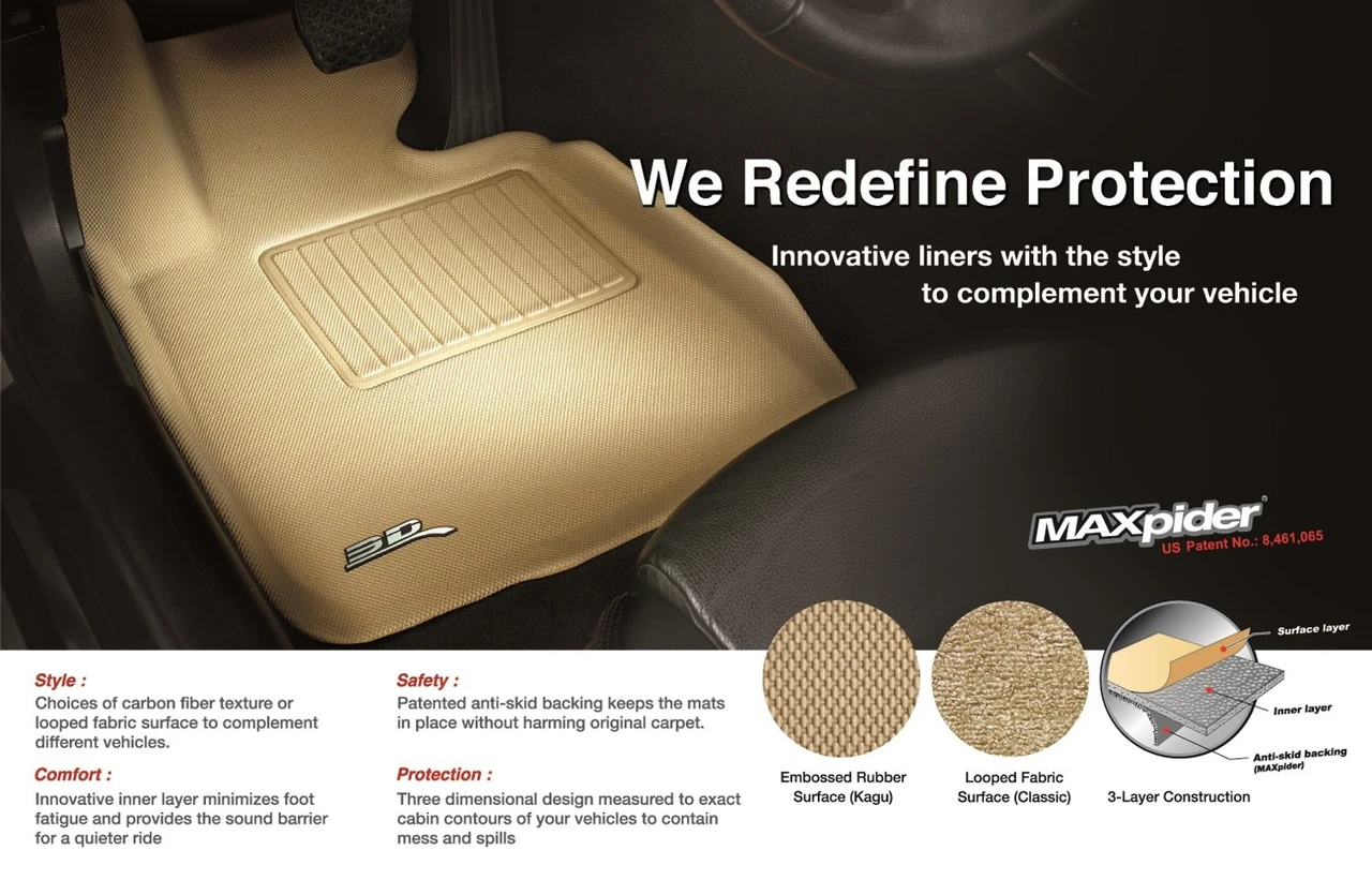 3D MAXpider Front Row Custom Fit Kagu Floor Mat, Black (L1MZ05811509) — product image 3