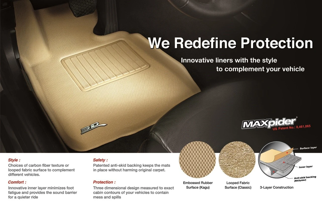 3D MAXpider Second Row Custom Fit Kagu Floor Mat, Black (L1HD08321509) — product image 3