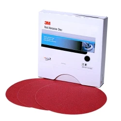 3M 01112 Red Abrasive Stikit Disc, 6", P180, 100 Per Roll