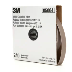 3M 1" x 50 Yard 240+Grit Utility Cloth Roll 211K (05004)