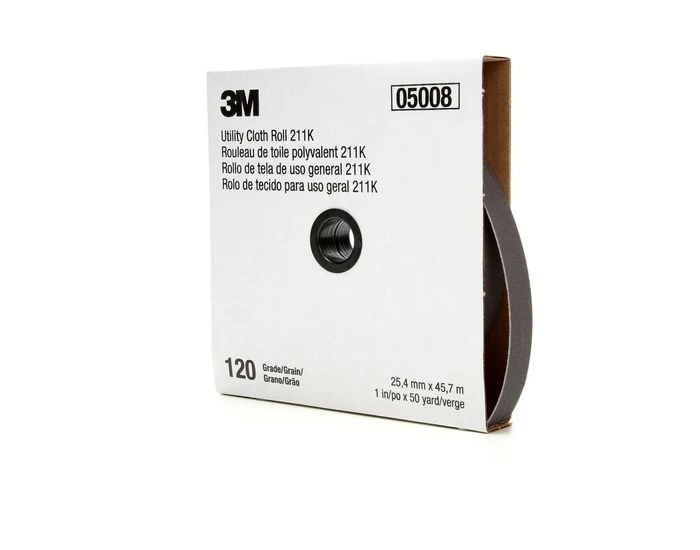 3M 1" x 50 Yard 120+Grit Utility Cloth Roll 211K (05008)