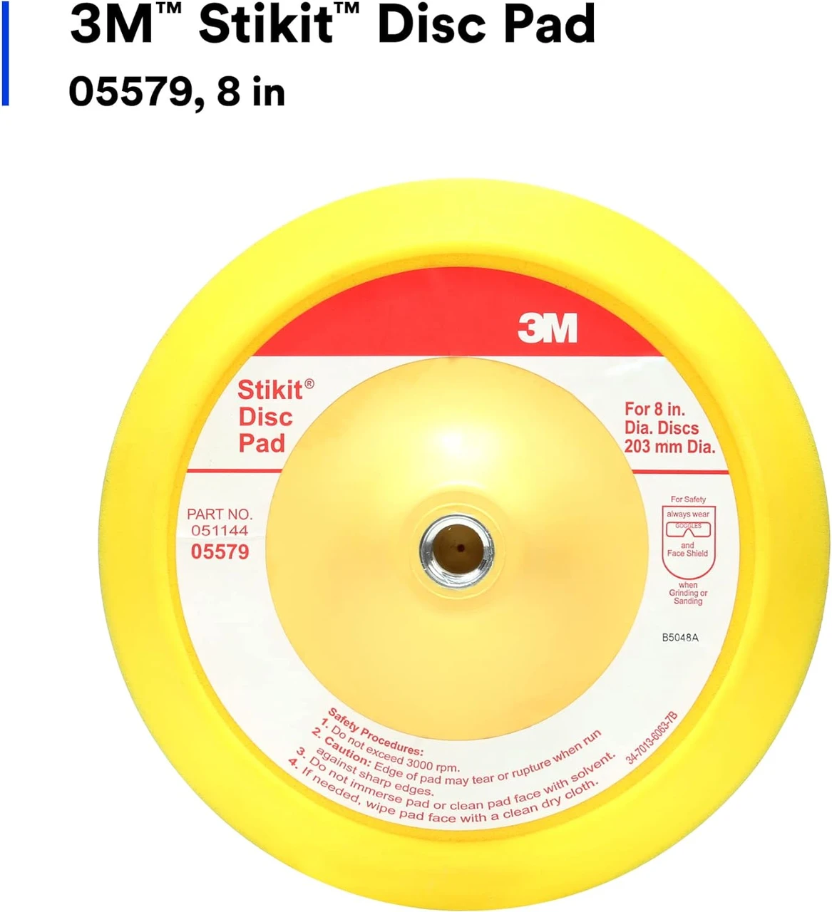 3M 8" Stikit Abrasive Disc Back-up Pad (05579) — product image 2