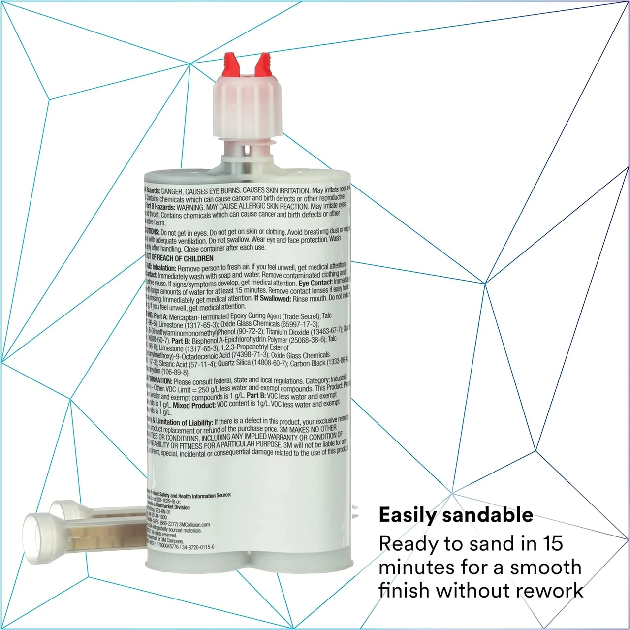 3M 05887 Automix EZ Sand Flexible Parts Repair, 200ml Epoxy — product image 4