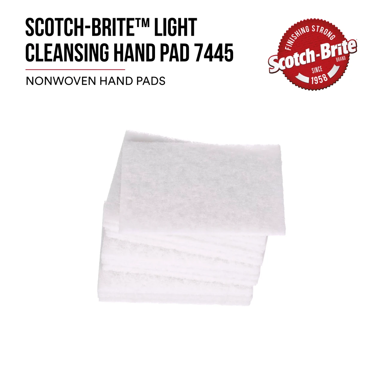 3M 6" X 9" White Scotch-Brite Light Cleansing Hand Pad (07445) — product image 2