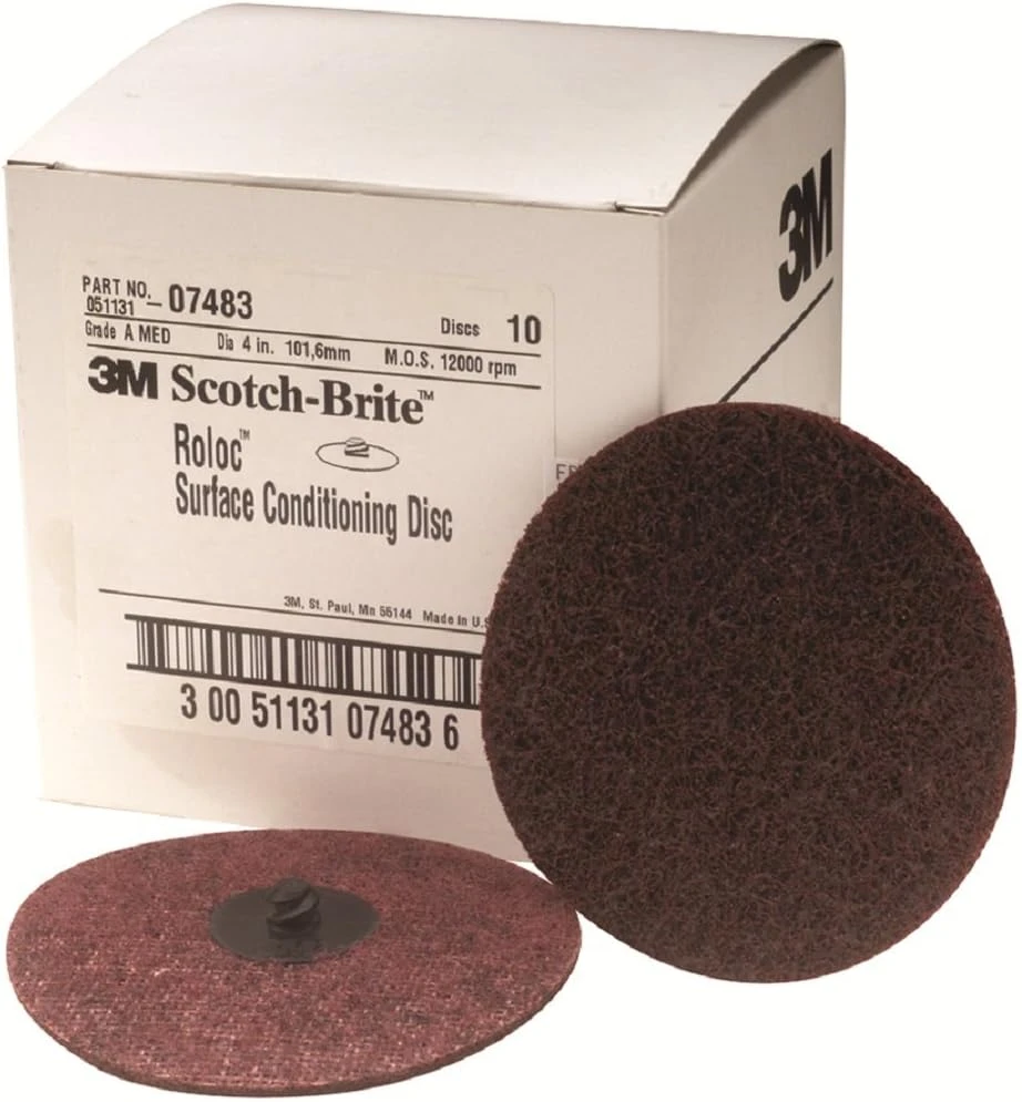 3M 4" Medium Scotch-Brite Roloc Surface Conditioning Disc (07483)