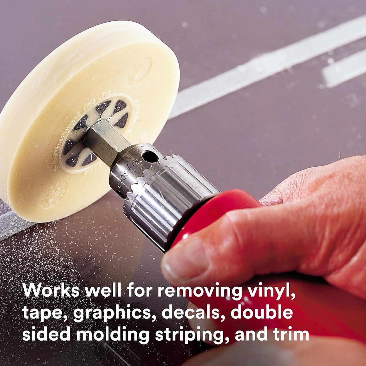 3M 4" X 5/8" Stripe Off Wheel with Mandrel (07498) — product image 4