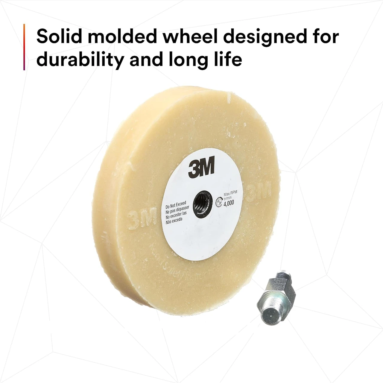 3M 4" X 5/8" Stripe Off Wheel with Mandrel (07498) — product image 6