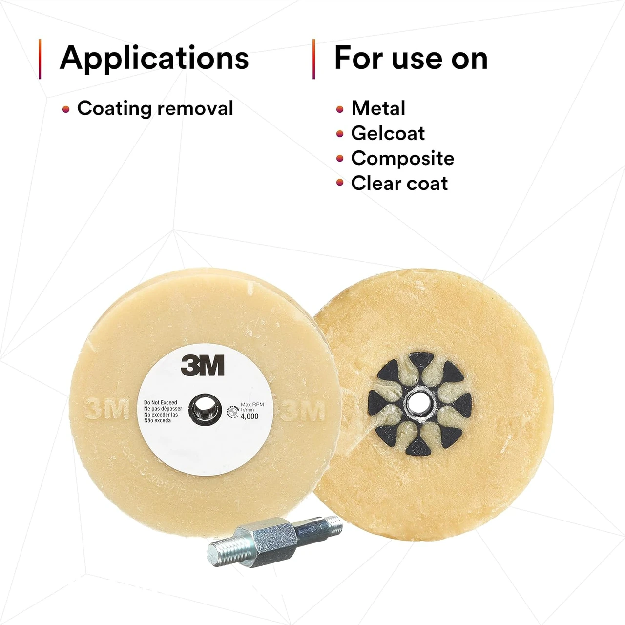 3M 4" X 5/8" Stripe Off Wheel with Mandrel (07498) — product image 8