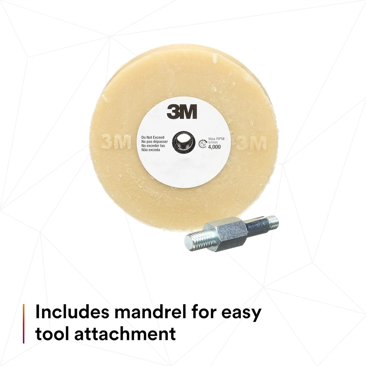 3M 4" X 5/8" Stripe Off Wheel with Mandrel (07498) — product image 9