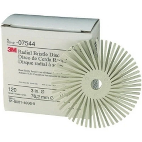 3M 3" 120+Grit White Fine Scotch-Brite Radial Bristle Discs (07544)