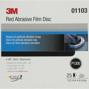 3M 6" P1200 Stikit Red Abrasive Disc (1103)