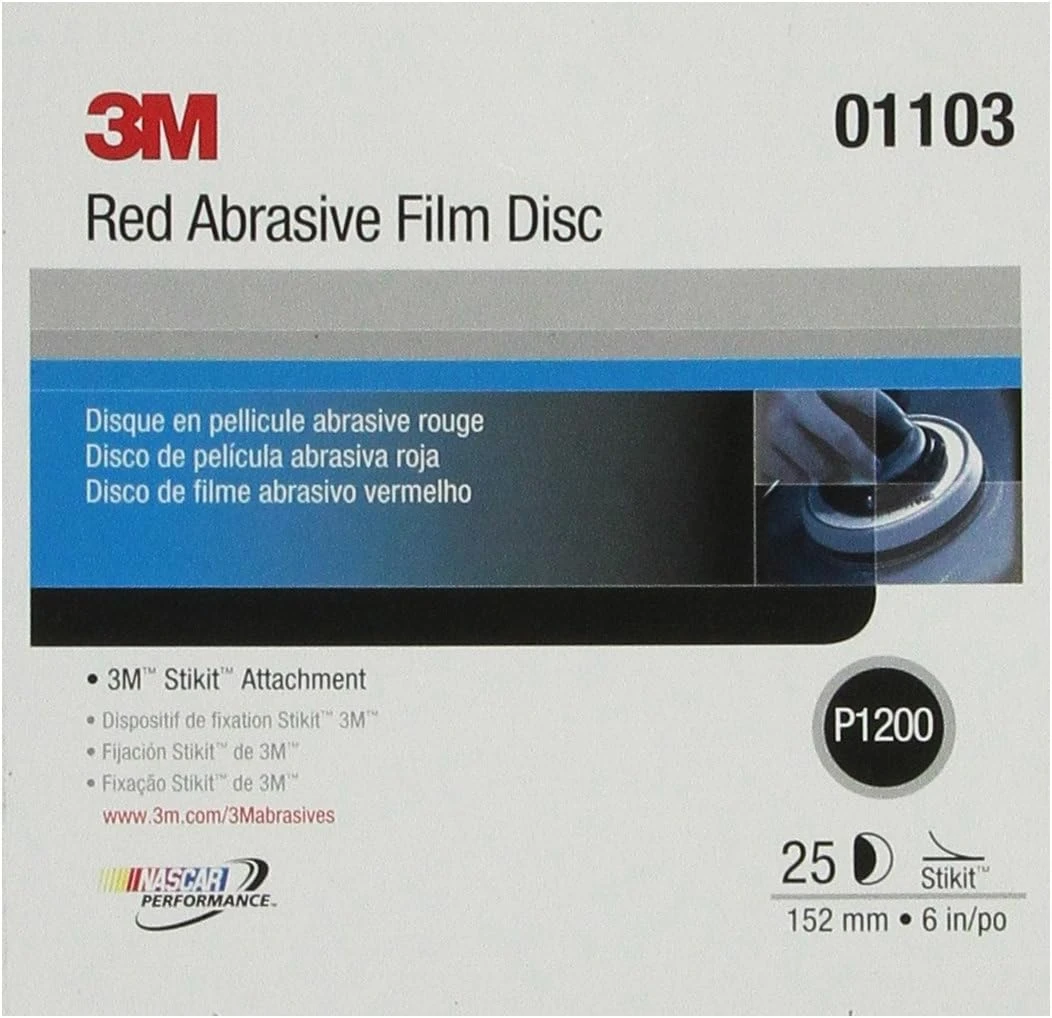 3M 6" P1200 Stikit Red Abrasive Disc (1103)