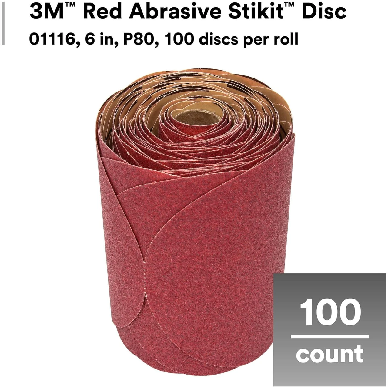 3M 6" P600 Red Abrasive Stikit Disc (1106) — product image 3