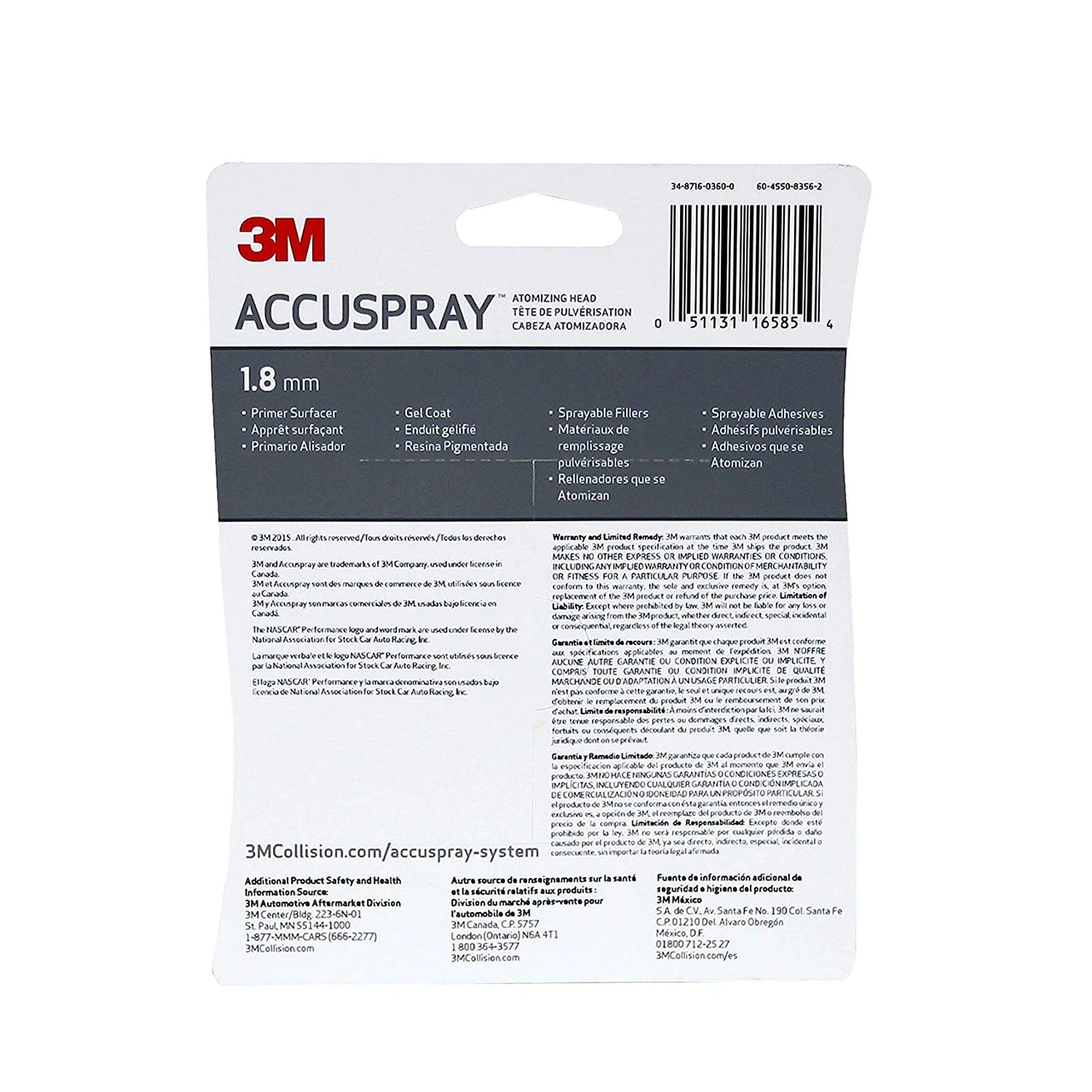3M 1.8mm Clear Transparent Accuspray Atomizing Head (16585) — product image 2