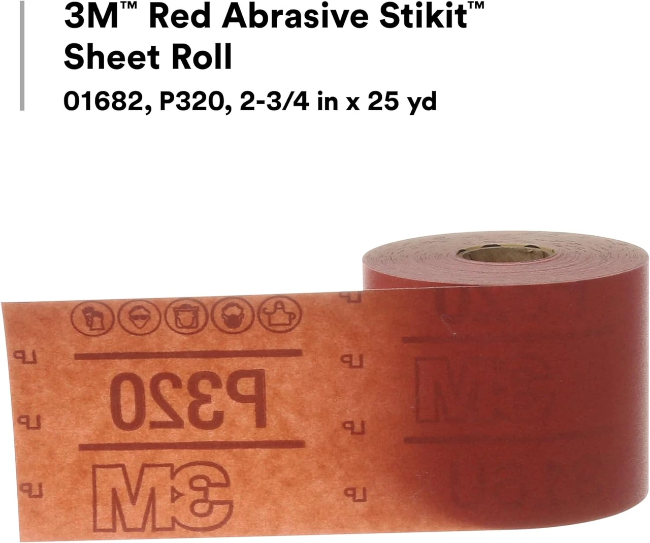 3M 2-3/4 in X 25 Yards P120 Stikit Red Abrasive Sheet Roll 316U (1687) — product image 2