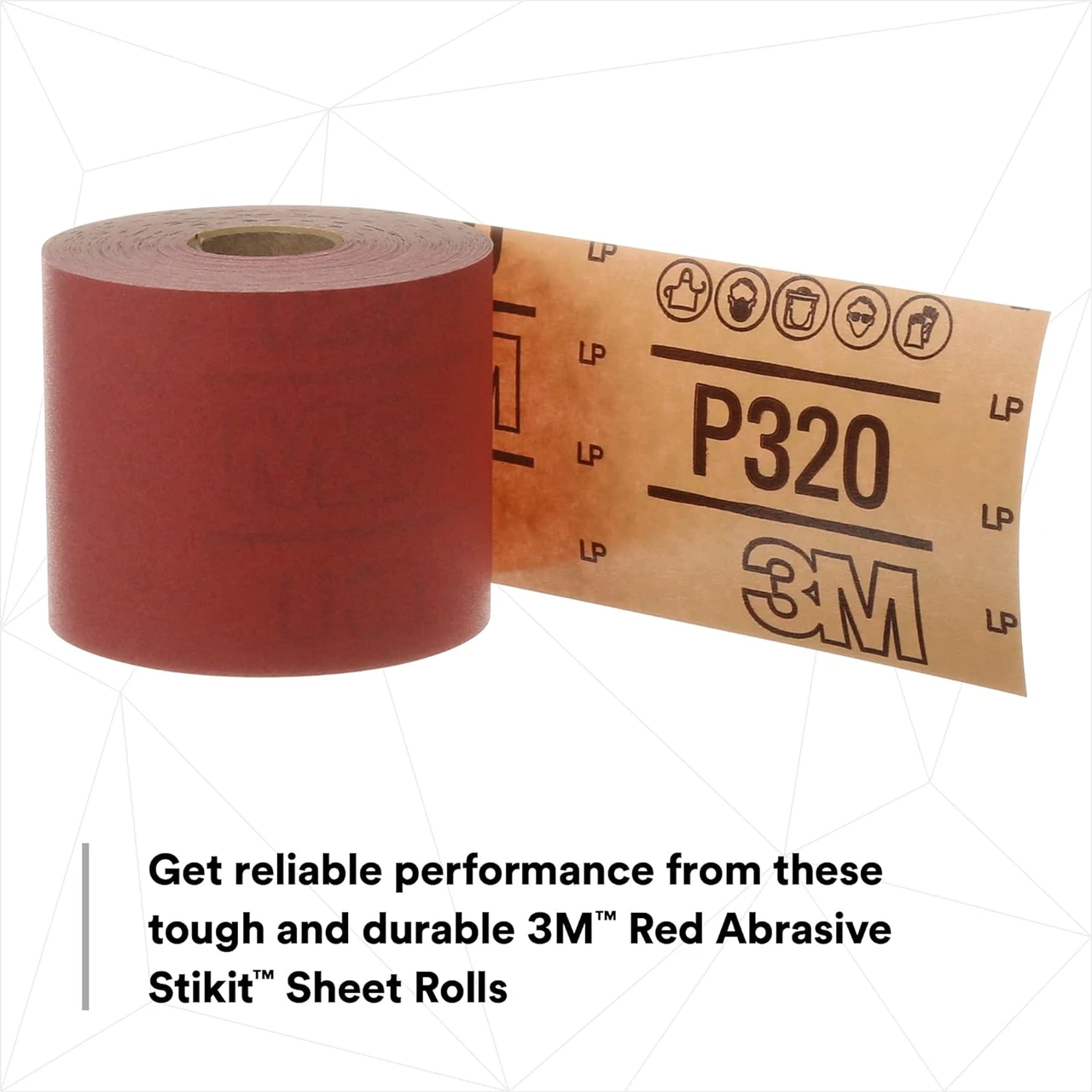 3M 2-3/4" X 25 Yards P80 Red Abrasive Stikit Sheet Roll (1688) — product image 3