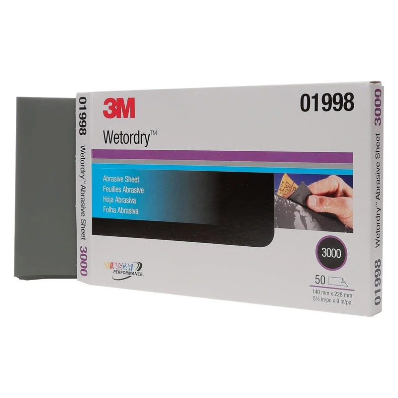 3M 9" X 5-1/2" 3000 Grit Wetordry Non-PSA Paper Abrasive Sheets (1998) — product image 2