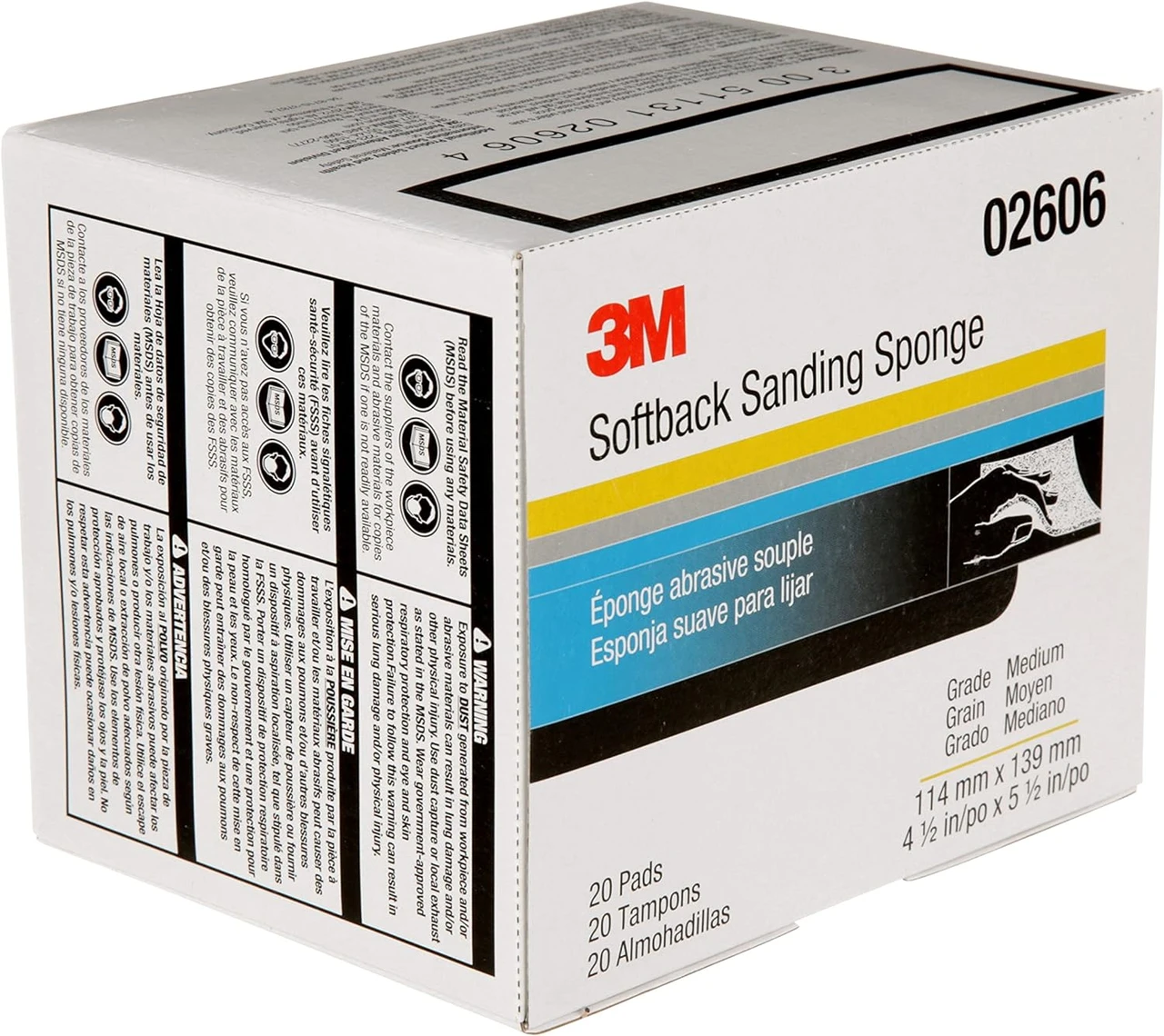 3M 4-1/2" X 5-1/2" Medium Softback Sanding Sponge (2606) — product image 6