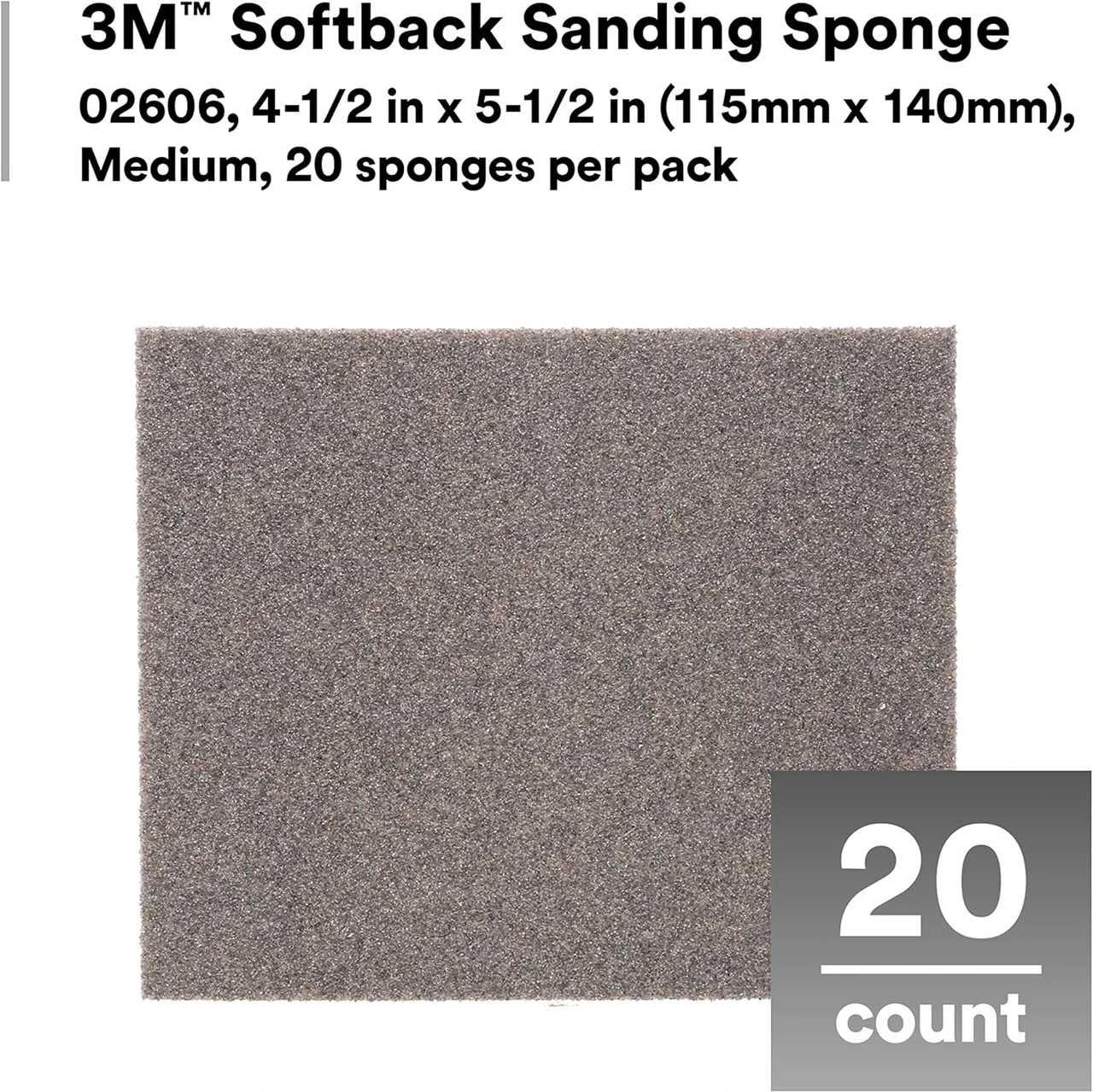 3M 4-1/2" X 5-1/2" Medium Softback Sanding Sponge (2606) — product image 7