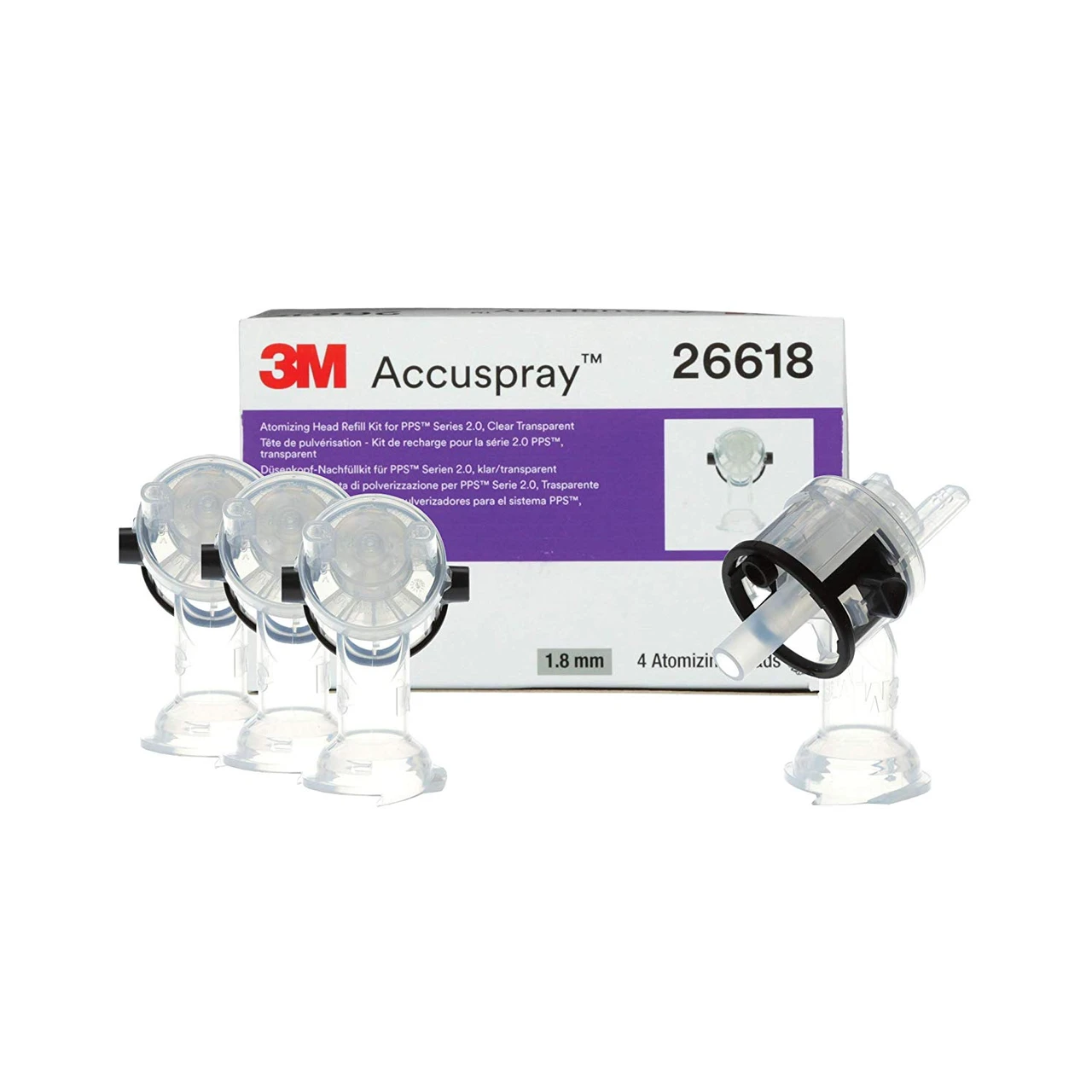 3M 1.8mm Clear PPS Accuspray Atomizing Head Refill Pack (26618)