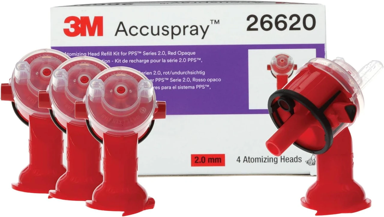 3M 2.0mm Red PPS Accuspray Atomizing Head Refill Pack (26620)