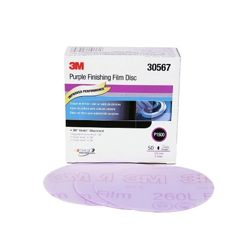 3M 5" P1500+Grit Hookit Purple Finishing Film Disc (30567)