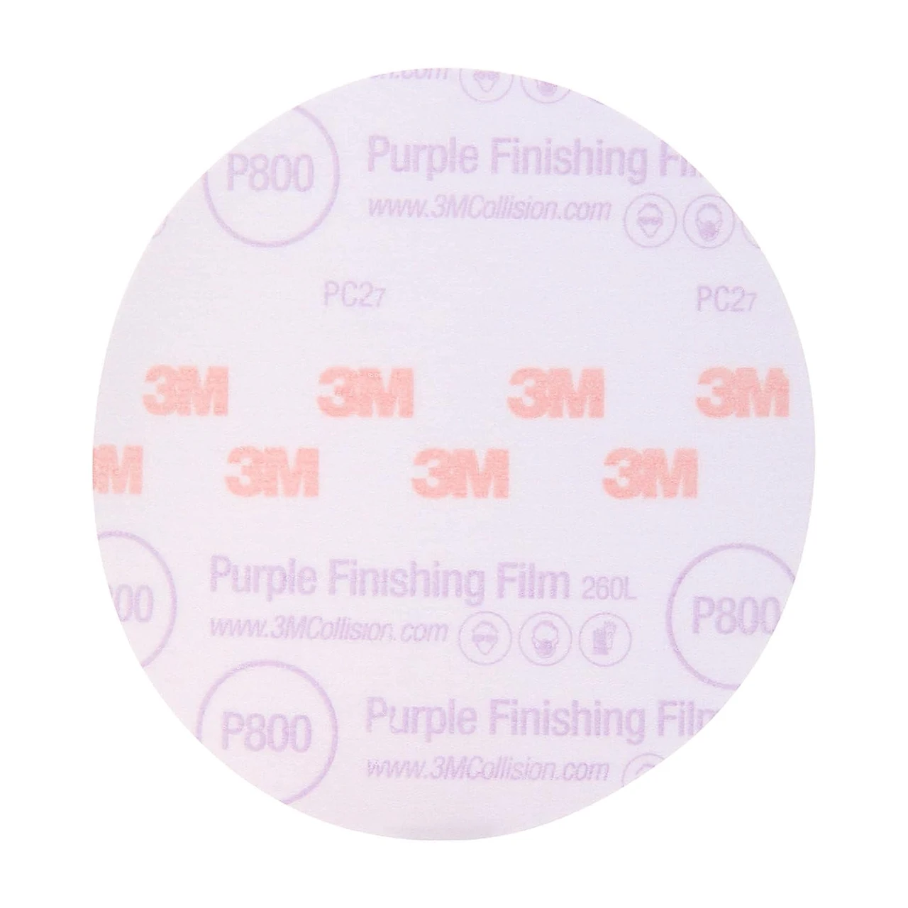 3M 6" P800 Hookit Purple Finishing Film Abrasive Disc 260L (30670) — product image 2