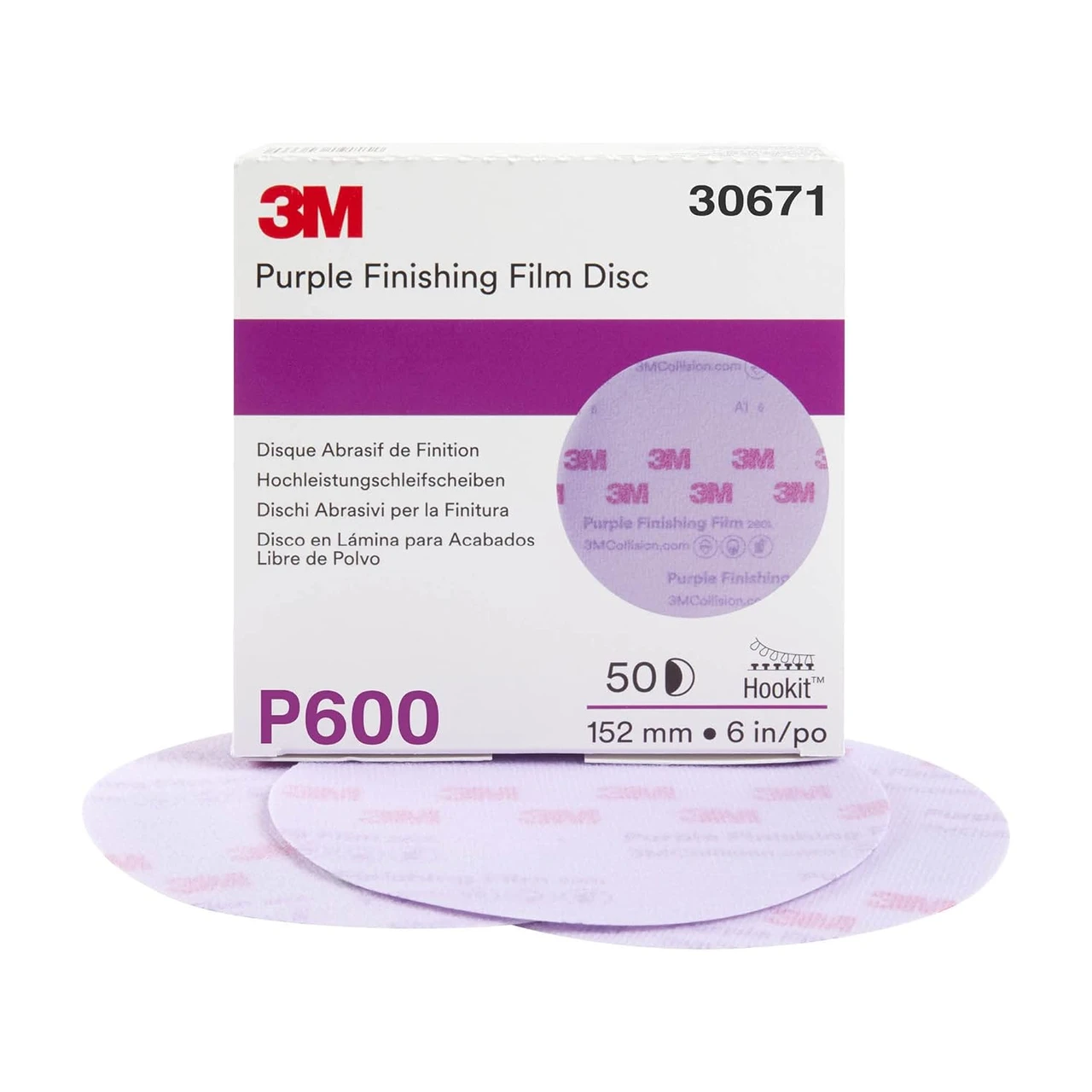 3M 6" P600 Purple Finishing Film Hookit Disc (30671)