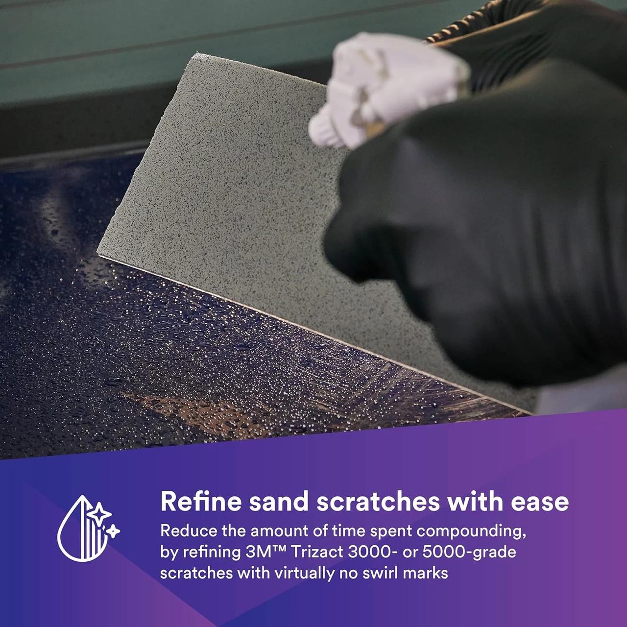 3M 70mm X 140mm 8000+Grit Trizact Hookit Foam Abrasive Sheet (30803) — product image 3