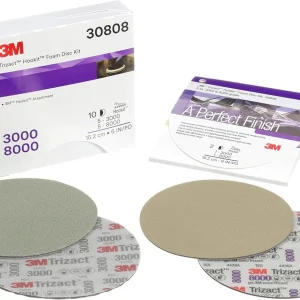 3M 6" 2/Kit 3000 & 8000 Grit Trizact Hookit Foam Disc Kit (30808)
