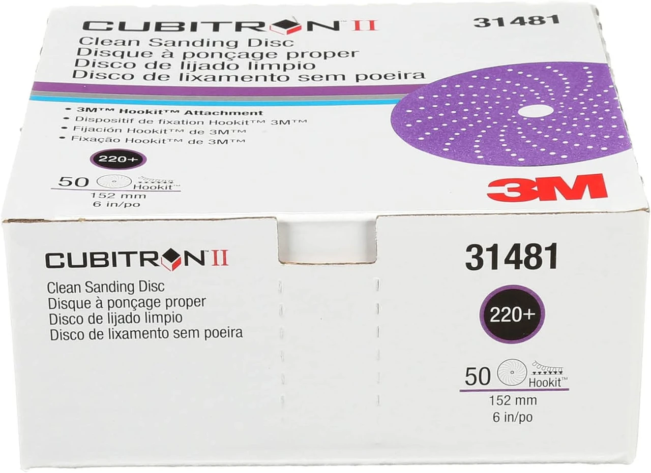 3M 6" 220+Grit Cubitron II Hookit Clean Sanding Abrasive Discs (31481) — product image 3