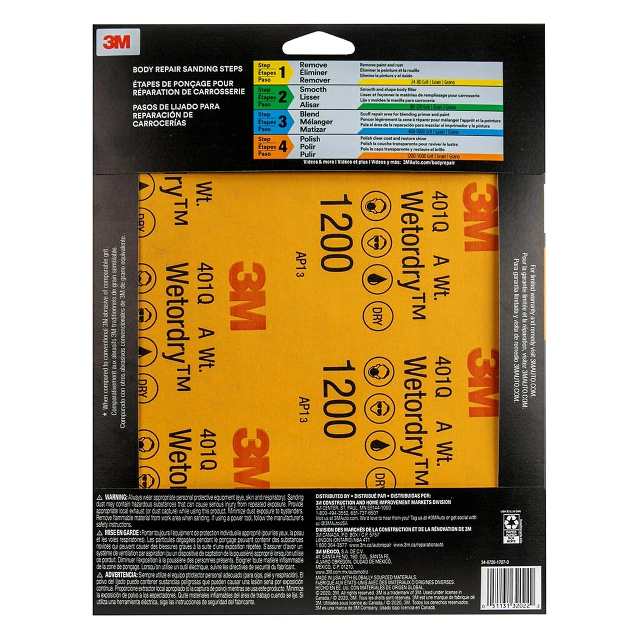 3M 9" X 11" 1200+Grit Wetordry Sandpaper (32022) — product image 3