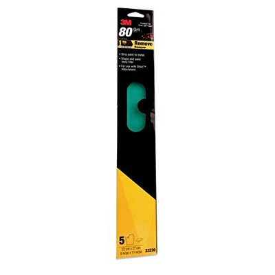 3M 2-3/4" X 16-1/2" 80 Grit Green Corps File Sheets (32230)