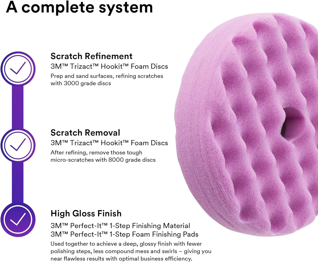 3M 6" Quick Connect Perfect-It 1-Step Foam Finishing Pad (33034) — product image 6