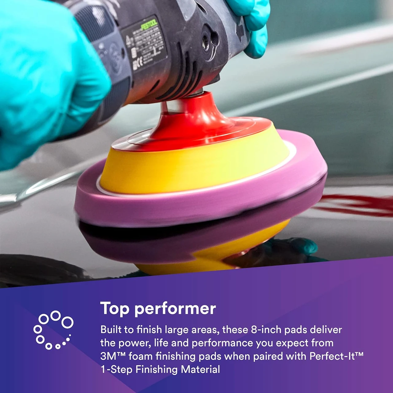 3M 8" Hookit Perfect-It 1-Step Foam Finishing Pad (33036) — product image 2
