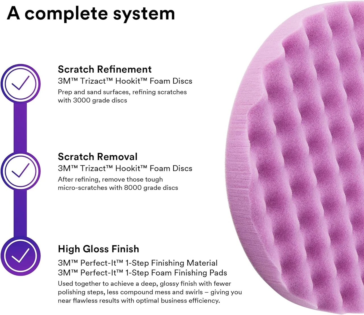 3M 8" Hookit Perfect-It 1-Step Foam Finishing Pad (33036) — product image 6