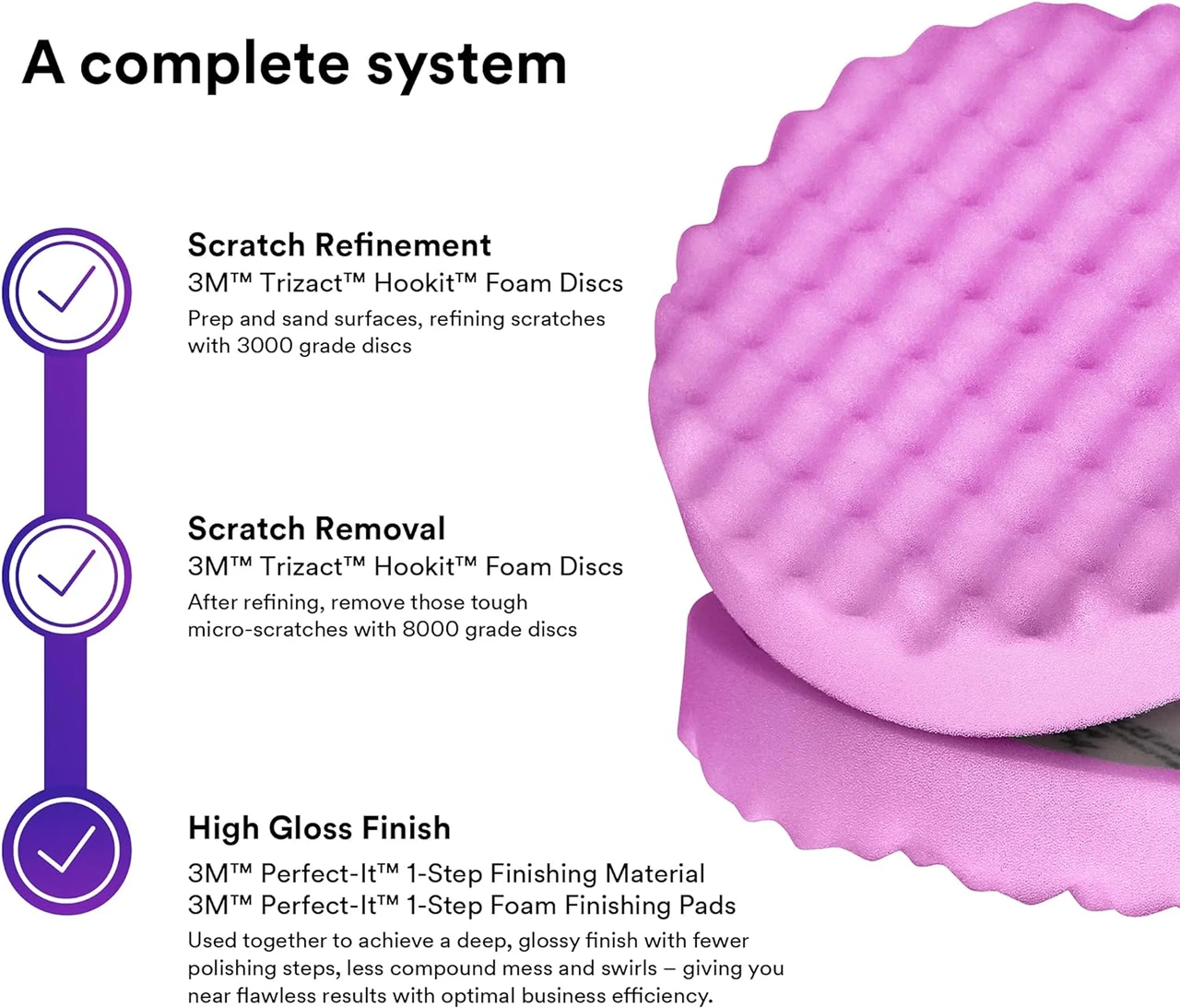 3M 8" Perfect-It 1-Step Foam Finishing Pad with Inset Backing (33037) — product image 6