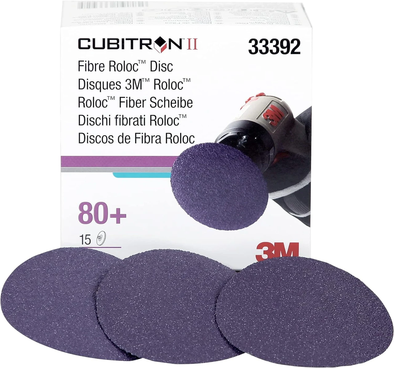 3M 3" 36+Grit Cubitron II Fibre Roloc Disc (33389) — product image 3