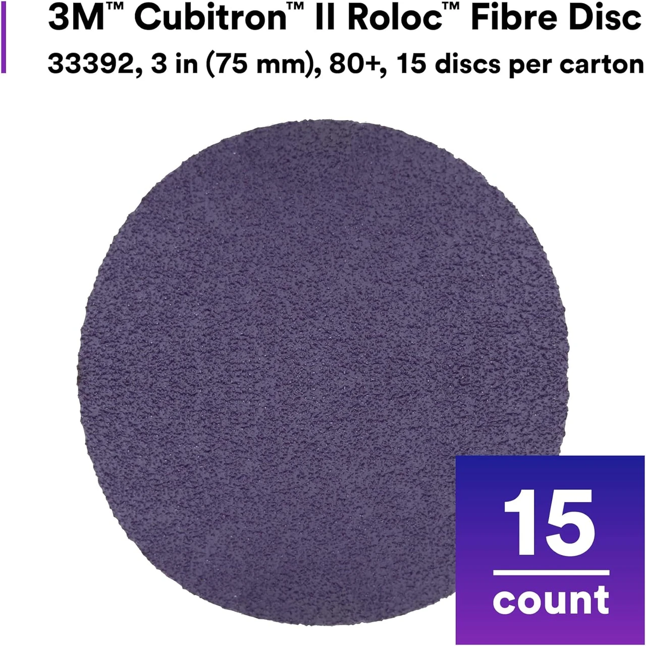 3M 3" 36+Grit Cubitron II Fibre Roloc Disc (33389) — product image 4