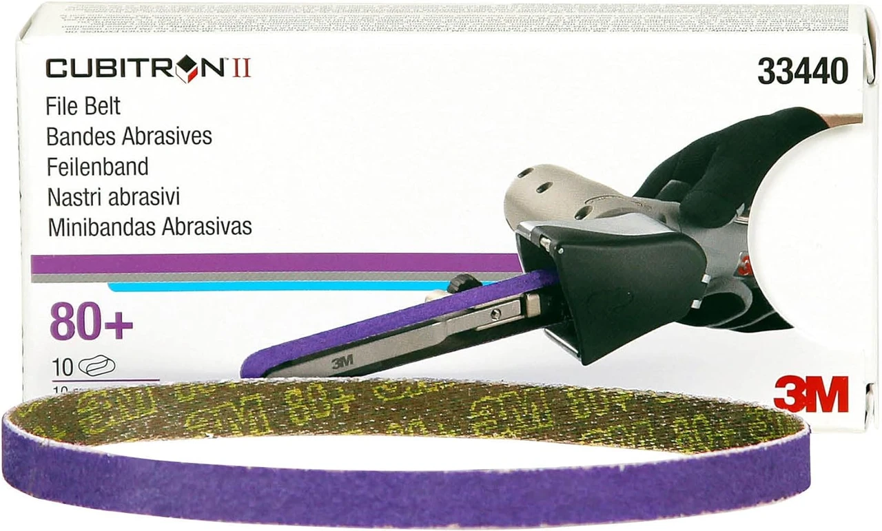3M 3/8" X 13" 80+ Grit Cubitron II File Belt 786F (33440)