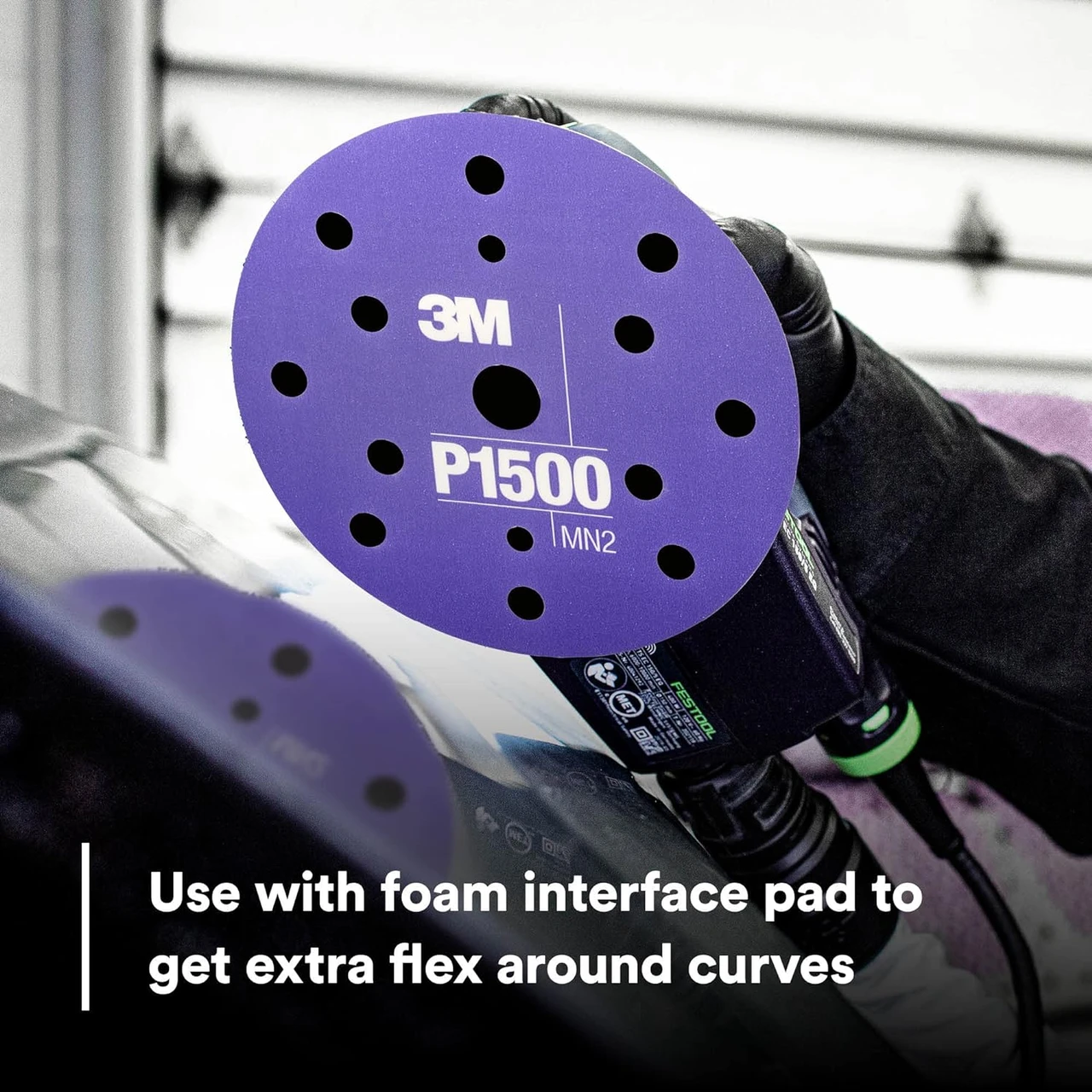3M 6" P1500 Hookit Dust Free Flexible Abrasive Disc (34409) — product image 5