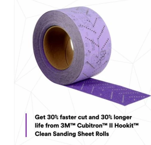 3M 70mm X 12m 80+Grit Cubitron II Hookit Sanding Sheet Roll (34442) — product image 4
