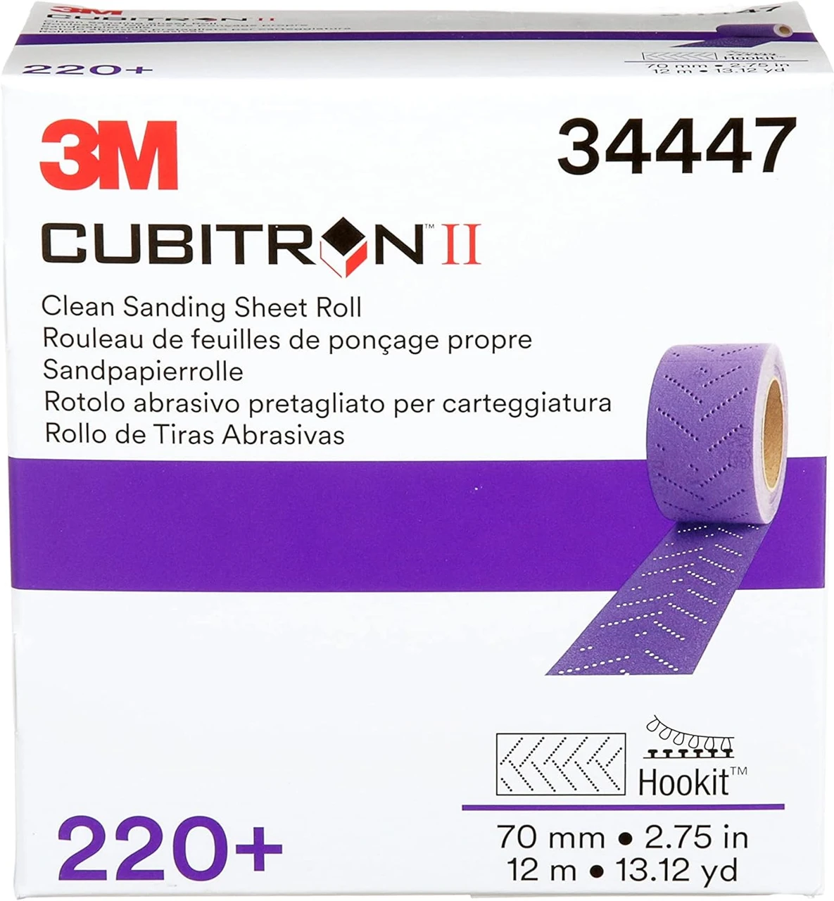 3M 70mm X 12m 220+Grit Cubitron II Hookit Sanding Sheet Roll (34447) — product image 10