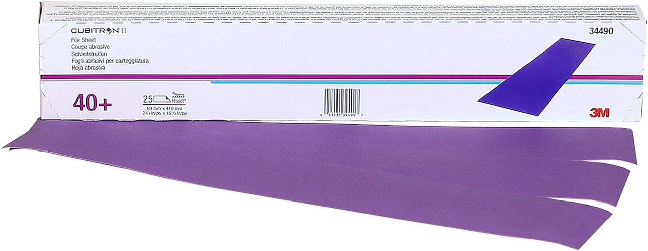 3M 69mm X 419mm 40+Grit DustFree Cubitron II Hookit File Sheet (34490)