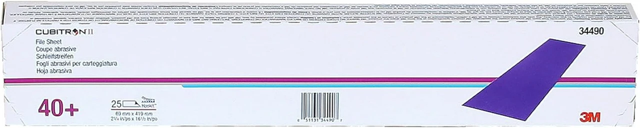 3M 69mm X 419mm 40+Grit DustFree Cubitron II Hookit File Sheet (34490) — product image 2
