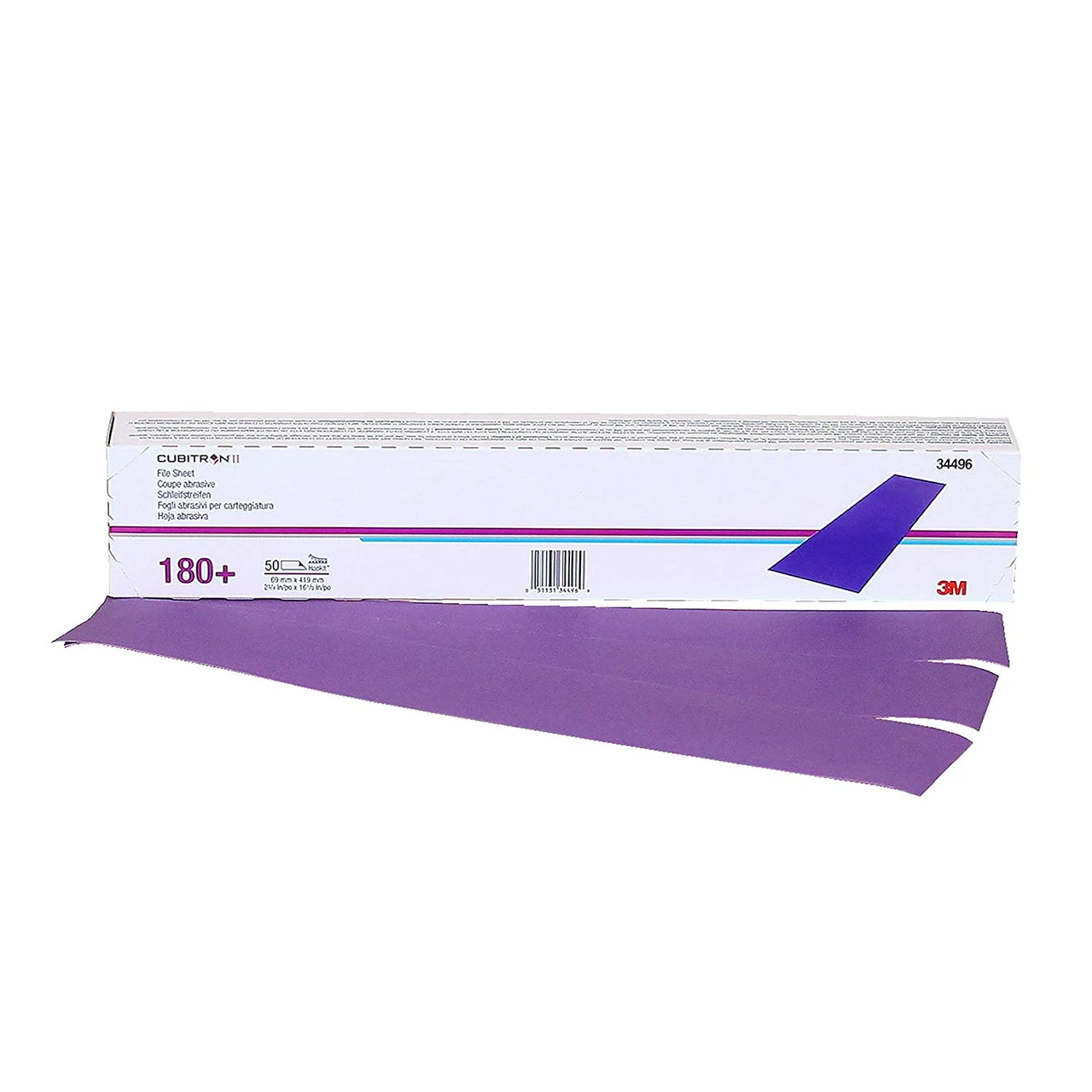 3M 69mm X 419mm 180+Grit Cubitron II Hookit File Sheet (34496)