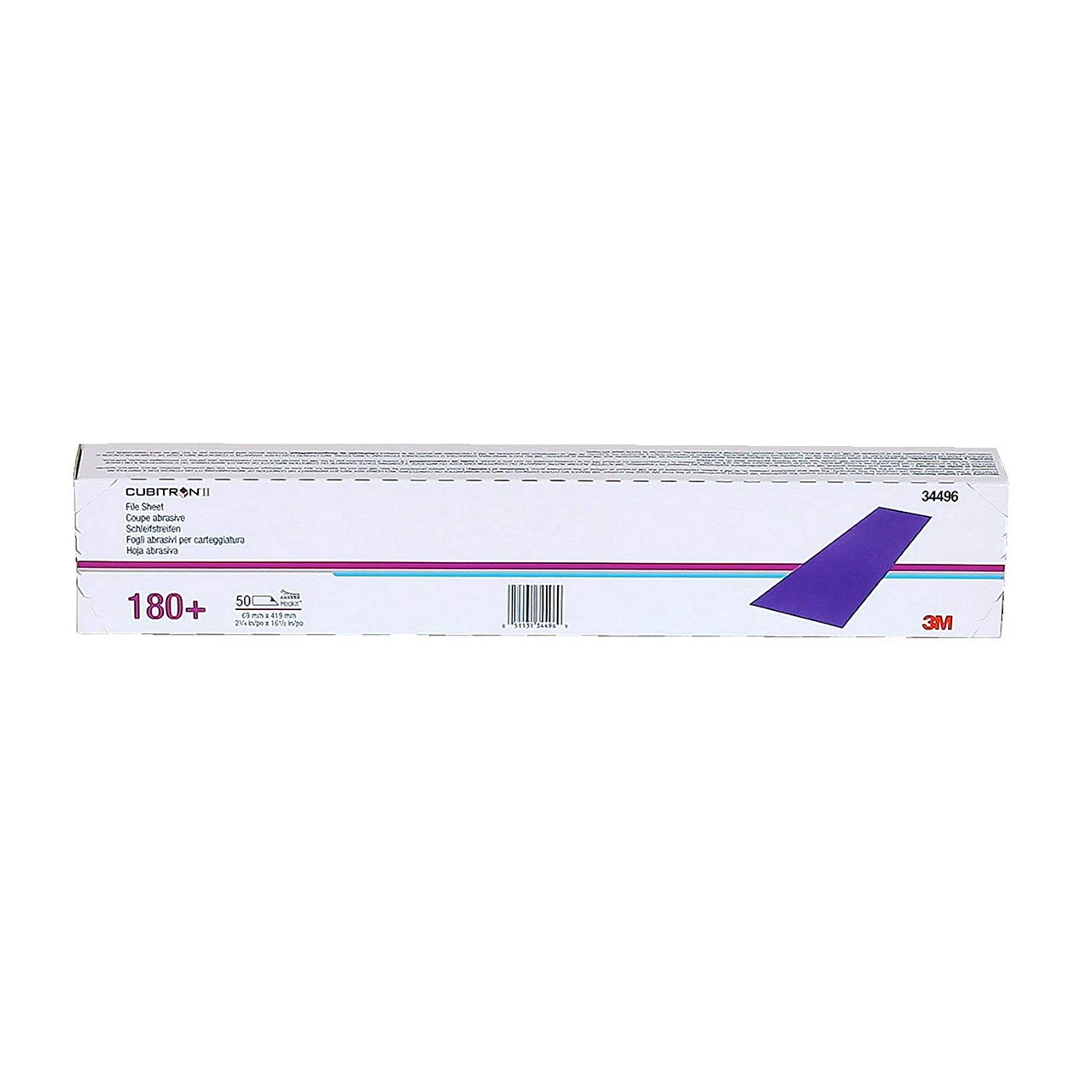 3M 69mm X 419mm 180+Grit Cubitron II Hookit File Sheet (34496) — product image 2